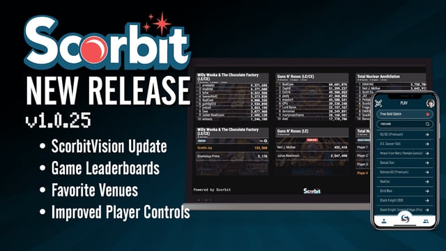 Scorbit v1.0.25 and ScorbitVision Update