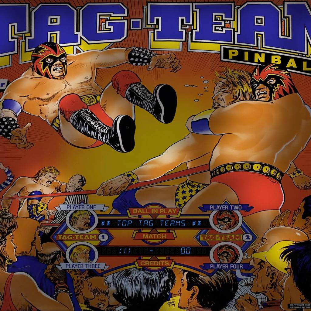 Tag-Team Pinball backglass