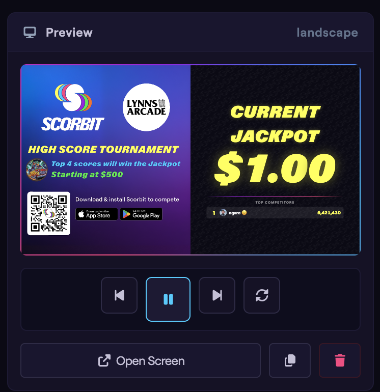 The Preview column showing the configured promoboard, with the Save Playlist button active.